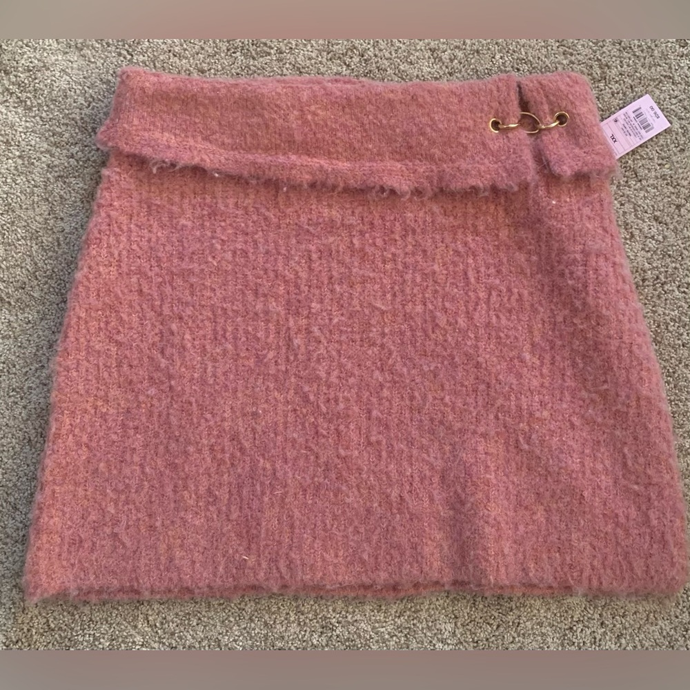 Wild Fable Pink Ribbed A-Line Mini Skirt